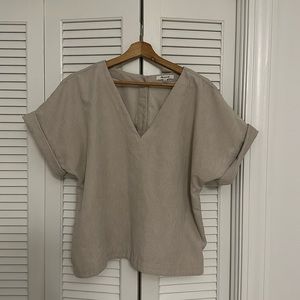 Madewell corduroy button back top - L